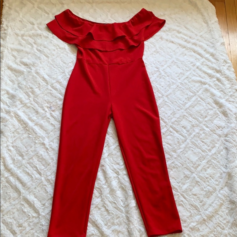 Red jumpsuit